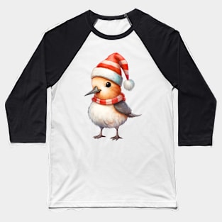 American Avocet in Santa Hat Baseball T-Shirt